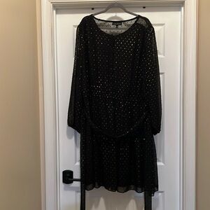 Black and Gold Midi Dress